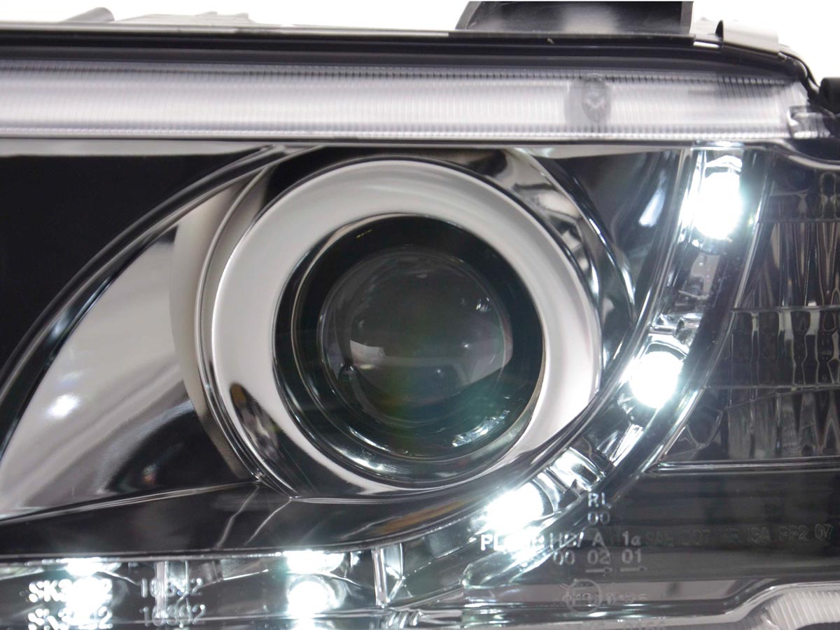 Scheinwerfer Set Daylight LED Tagfahrlicht BMW 3er E36 Coupe/Cabrio 92-98 chrom für Rechtslenker Scheinwerfer Set Daylight LED Tagfahrlicht BMW 3er E36 Coupe/Cabrio 92-98 chrom für Rechtslenker